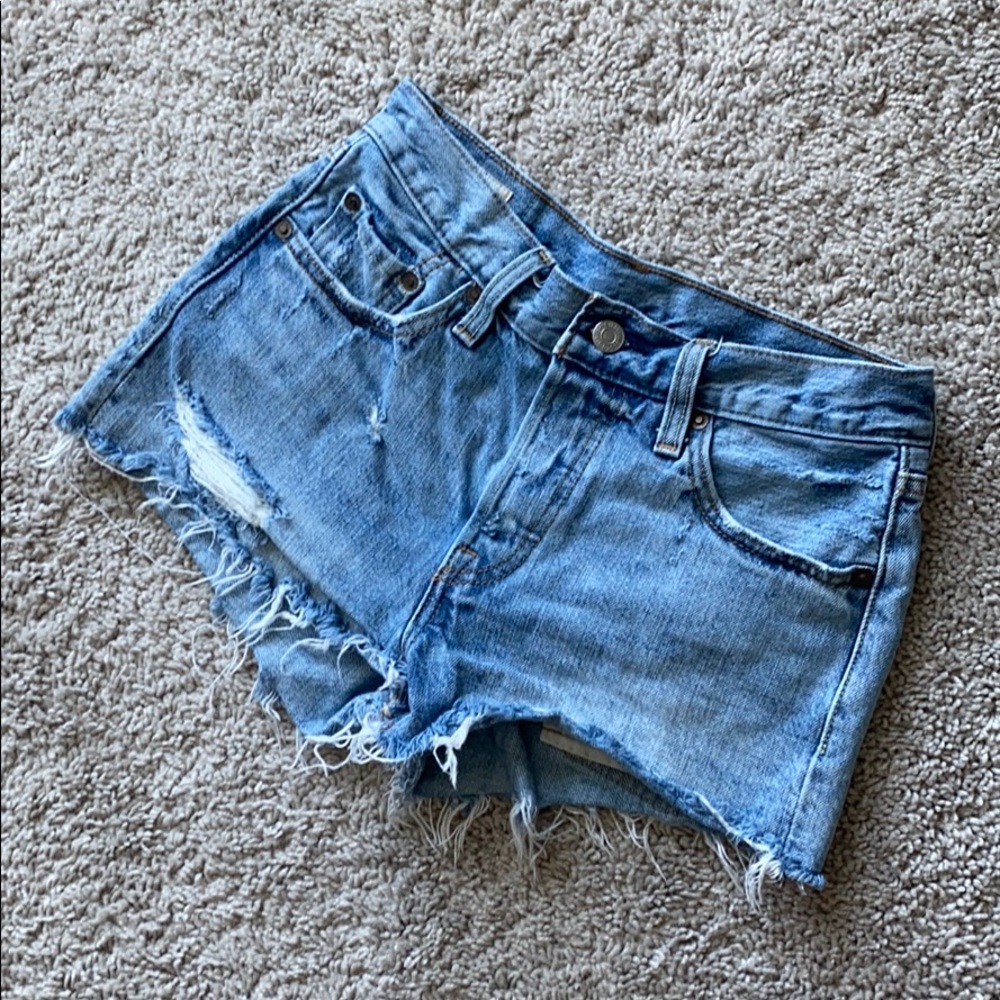Levi’s 501 Distressed Button Fly Shorts